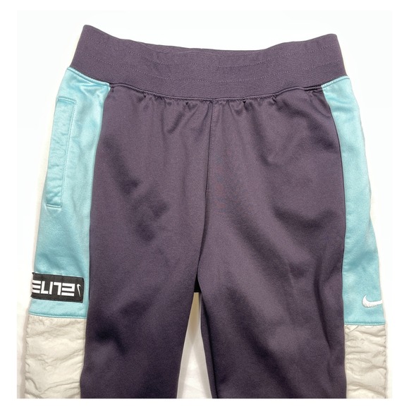Nike Elite Therma-FIT Kids XL Basketball Training Pants Joggers Navy /Light Blue - Picture 3 of 7
